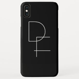 Moderne 2 überlappende Initialen Weiß auf Schwar Case-Mate iPhone Hülle