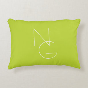 Moderne 2 Überschneidungen   Lime Green Dekokissen