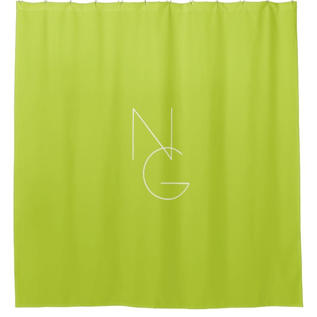 Moderne 2 Überschneidungen | Lime Green Duschvorhang (Vorderseite)