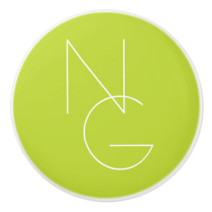 Moderne 2 Überschneidungen   Lime Green Keramikknauf