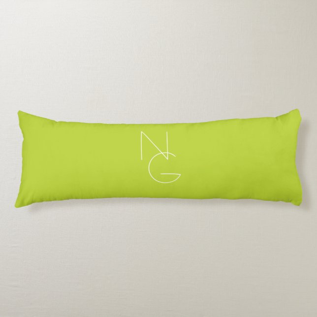 Moderne 2 Überschneidungen | Lime Green Seitenschläferkissen (Vorderseite)