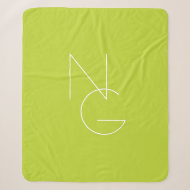 Moderne 2 Überschneidungen | Lime Green Sherpadecke (Vorderseite)