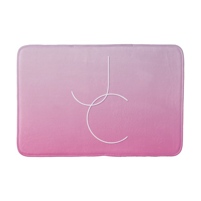 Moderne 2 Überschneidungen | Pink Ombre Badematte (Vorderseite)