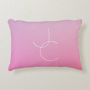 Moderne 2 Überschneidungen Pink Ombre Dekokissen
