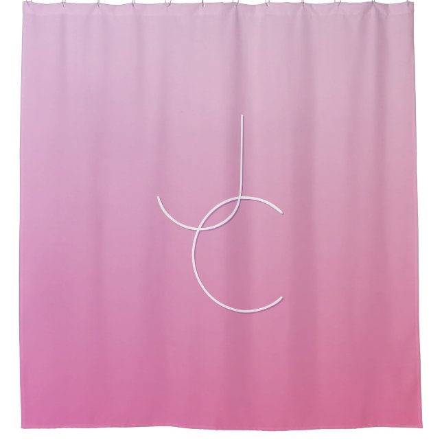 Moderne 2 Überschneidungen | Pink Ombre Duschvorhang (Vorderseite)