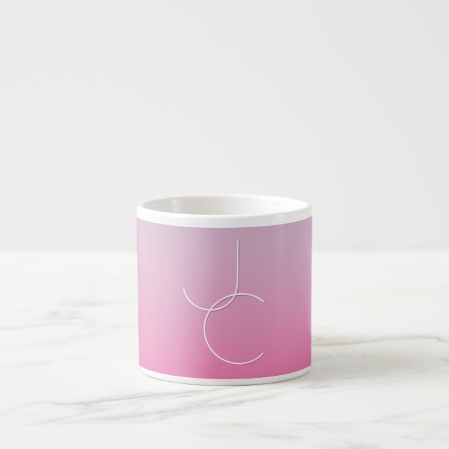 Moderne 2 Überschneidungen | Pink Ombre Espressotasse (Vorderseite)
