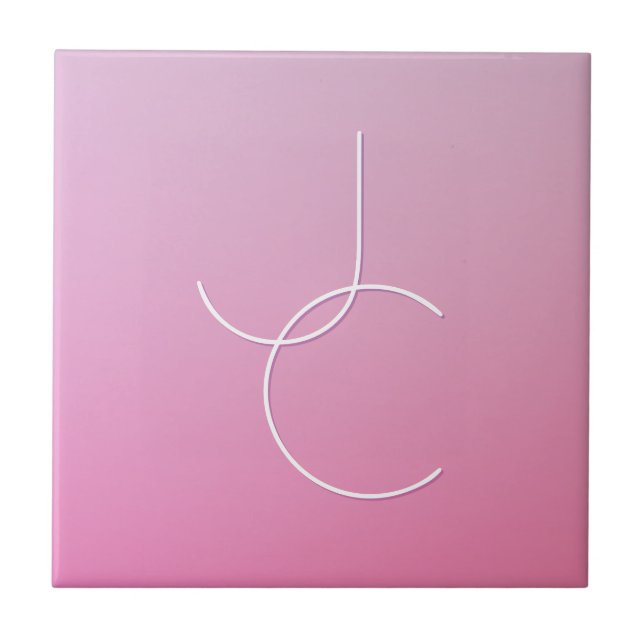 Moderne 2 Überschneidungen | Pink Ombre Fliese (Vorderseite)