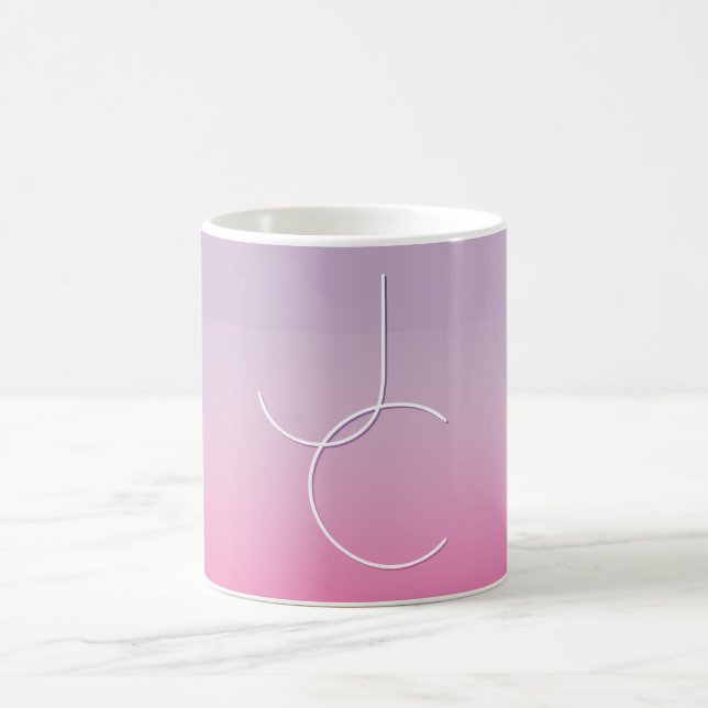 Moderne 2 Überschneidungen | Pink Ombre Kaffeetasse (Mittel)