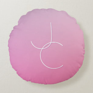 Moderne 2 Überschneidungen   Pink Ombre Rundes Kissen