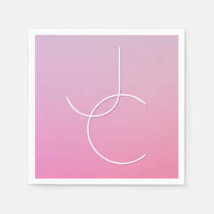 Moderne 2 Überschneidungen Pink Ombre Serviette