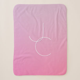 Moderne 2 Überschneidungen Pink Ombre Sherpadecke