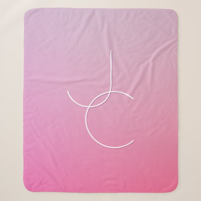 Moderne 2 Überschneidungen | Pink Ombre Sherpadecke (Vorderseite)