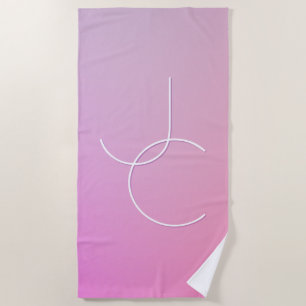 Moderne 2 Überschneidungen   Pink Ombre Strandtuch