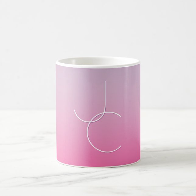 Moderne 2 Überschneidungen | Pink Ombre Verwandlungstasse (Mittel)