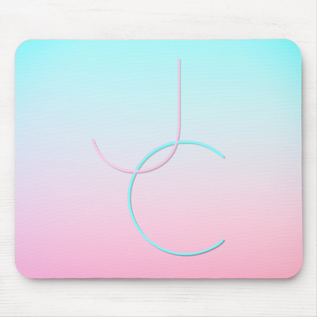 Moderne 2 Überschneidungen | Türkisches Rosa Mousepad (Vorne)