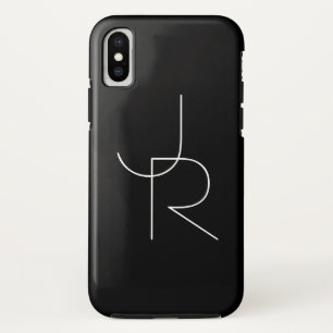 Moderne 2 Überschneidungen   Weiß auf Schwarz Case-Mate iPhone Hülle