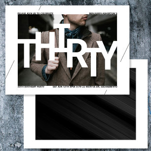 Moderne 30. Geburtstagsfeier Foto Einladung