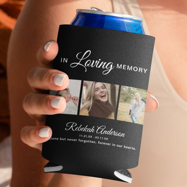 Moderne 3 Foto Collage Beerdigung Dosenkühler (Von Creator hochgeladen)