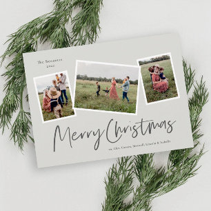 Moderne 3-Foto-Collage Frohe Weihnachten