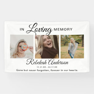 Moderne 3 Foto Collage Memorial Banner