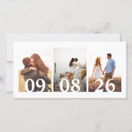 Moderne 3 Foto Collage Wedding Save The Date
