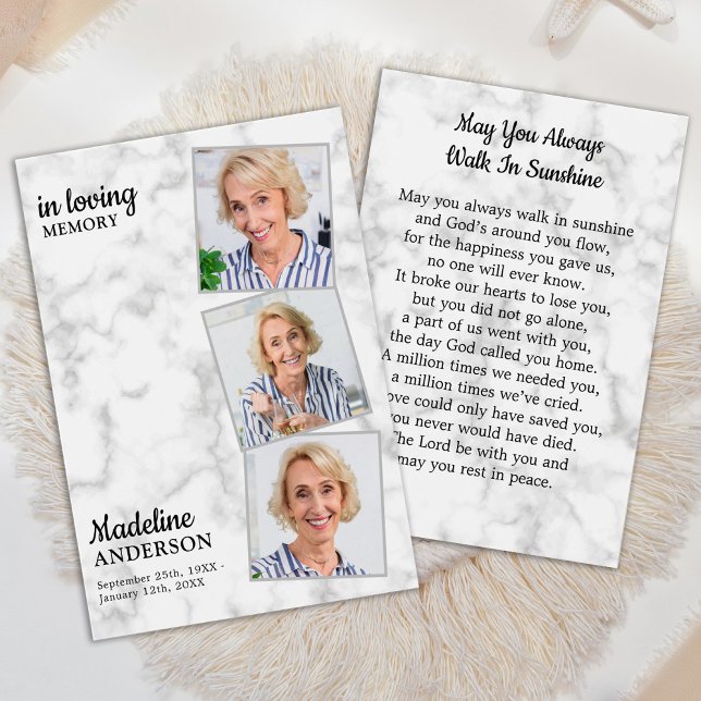 Moderne 3-Foto-Gedenkkarte (Von Creator hochgeladen)