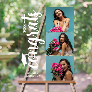 Moderne 3-Foto-Graduierungspartei Acrylschild