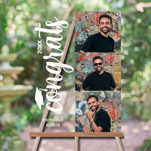 Moderne 3-Foto-Graduierungspartei Acrylschild