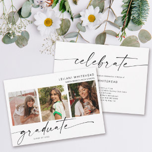 Moderne 3-Foto-Graduierungspartei Ankündigung