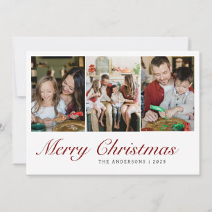 Moderne 3-Foto-Raster Frohe Weihnachten Familie