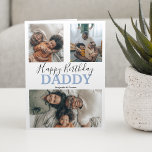 Moderne 3-FotoCollage | Geburtstag Karte<br><div class="desc">Mamas werden diese zeitgenössischen 3-Foto Collage Geburtstagskarten mit einem Skript-Schriftart,  das "GLÜCKLICH BIRTHDAY" und fett sagt "DADDY" Kann zu jedem Freund oder Namen geändert werden! Stil,  Schriftart und Farbe des Textes können durch Anklicken des entsprechenden Links nach der Personalisierung geändert werden.</div>