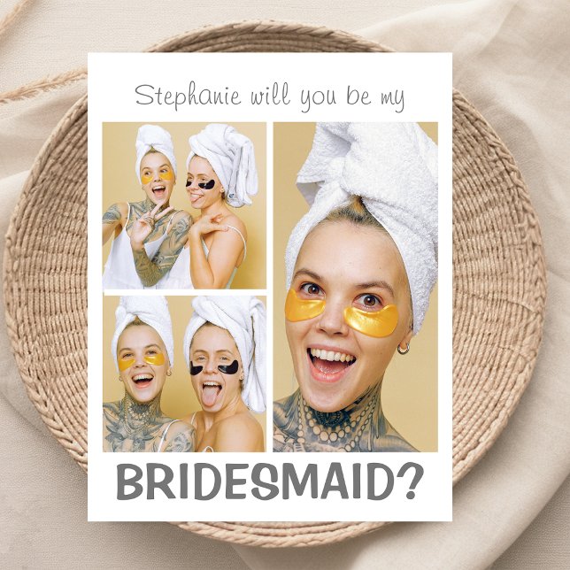 Moderne 3-FotoCollage | Werden Sie meine Bridesmai (Von Creator hochgeladen)