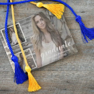 Moderne 3 Photo Graduation Invitation