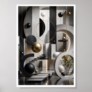 Moderne 3D-Architektur-Wandkunst Poster