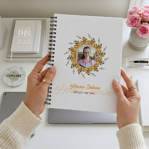 Moderne 3D-Blush-Orange-Floral-Mandala-Doodle-Foto Planer