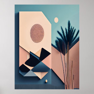 Moderne 3D Boho Minimalistische Abstrakte Kunst Poster