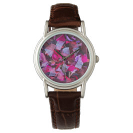 Moderne 3D-Effekt bordeauxrosa lila Bänder Armbanduhr