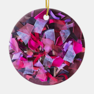 Moderne 3D-Effekt bordeauxrosa lila Bänder Keramik Ornament