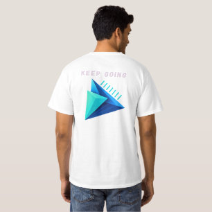 Moderne 3D-Geometrie-Keep-Going-T-Shirt T-Shirt
