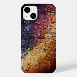 Moderne 3D-Geometrieblöcke Farbverlauf Marineblau  Case-Mate iPhone 14 Hülle
