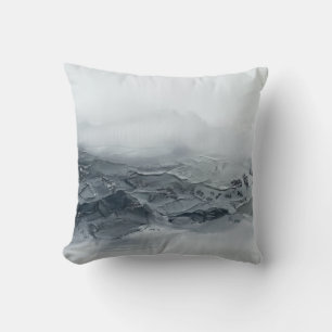 Moderne 3D-Impasto-Berg-Schiefer-Schwarz Kissen