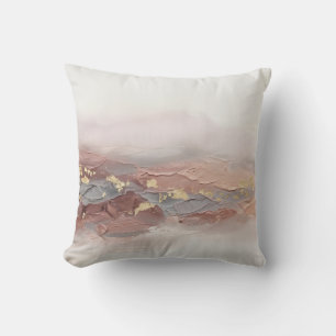 Moderne 3D-Impasto-Blush-Terrakotta-Gold Kissen