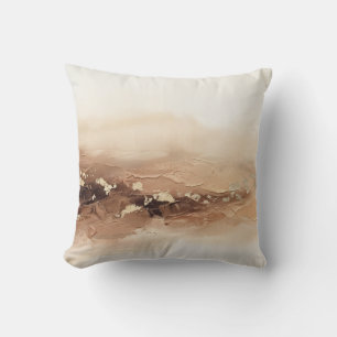 Moderne 3D-Impasto-Erdfarbene Goldblatt Kissen