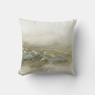 Moderne 3D-Impasto-Salbei-Olivgrün-Gold Kissen