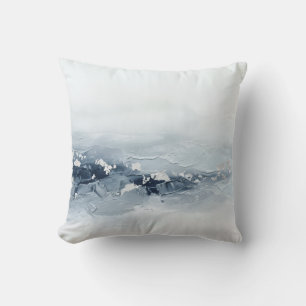 Moderne 3D-Impasto-Schieferstaub-Blau-Silber Kissen