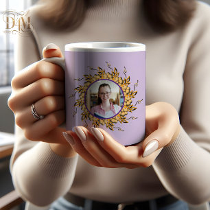 Moderne 3D Orange-Blush-Blumen-Mandala-Doodle-Foto Kaffeetasse