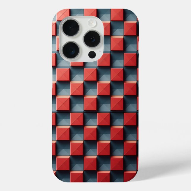 Moderne 3D-Rotpyramide-Handyhülle Abstrakte Geomet Case-Mate iPhone Hülle (Rückseite)