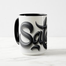 Moderne 3D-Salam-Begrüßung | Fett Schwarz & Weiß