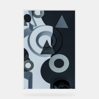 Moderne 3D-Schwarz-Weiß-Kunst Acrylschild