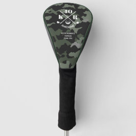 Moderne 40. 50. 60. Geburtstags-Golf Monogram-Camo Golf Headcover